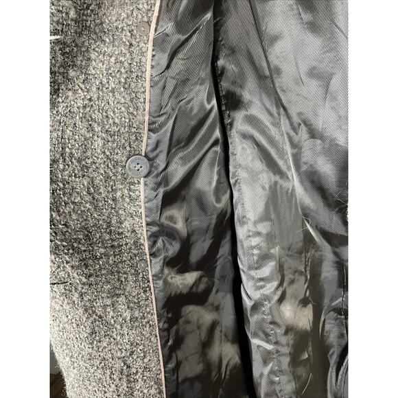 Calvin Klein Women’s Tweed Wool Belted Military Pea Coat size 10 Knit Collar - Picture 10 of 14